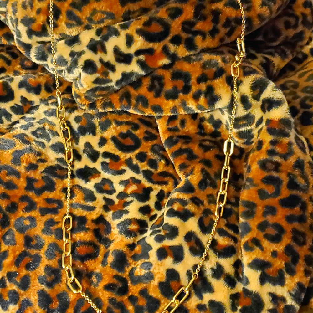 ❤Sparkling Links Long Goldtone Necklace,